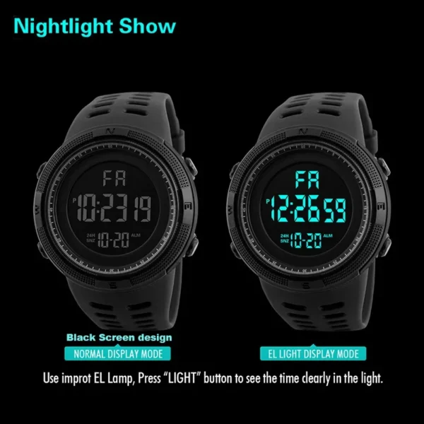 YIKAZE Y01 Military Men Sports Wristwatch Multifunction Men's Digital Watches Waterproof Clock Student Electronic Watch for man - Image 4