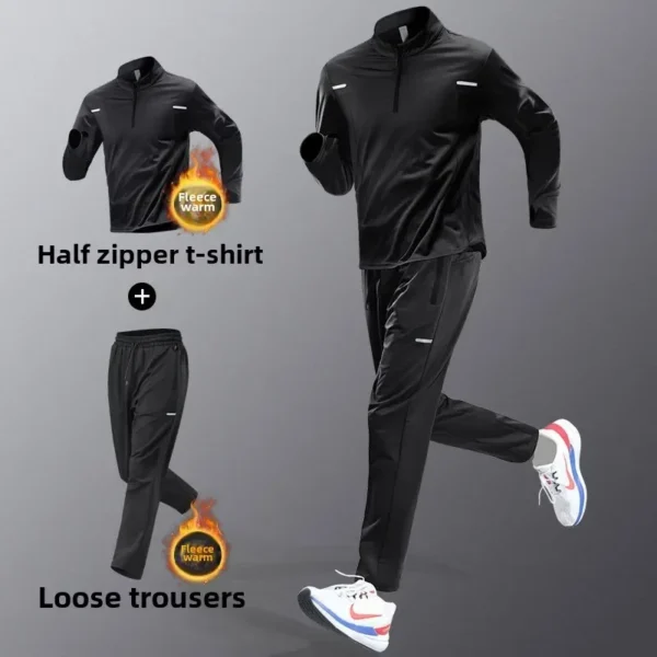 Men's Sportswear Set Spring Autumn Running Training Clothes Quick-Dry Clothing Outdoor Runs Fitness Wear Cycling Long Pants - Image 4