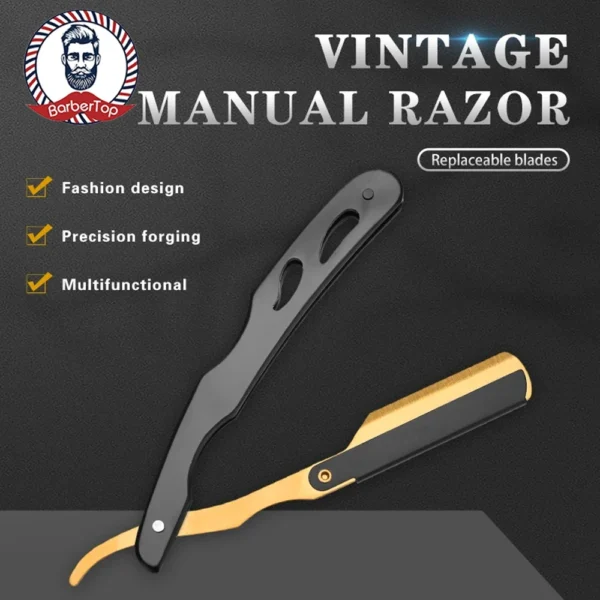 Classic Manual Shaving Straight Razor for Men Stainless Steel Barber Folding Knife Hairdresser Tool