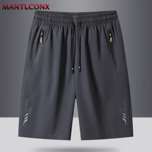 Summer Men's Sport Shorts Cool Sportswear Running Shorts Casual Bottoms Gym Fitness Training Jogging Short Pants Men Black Gray