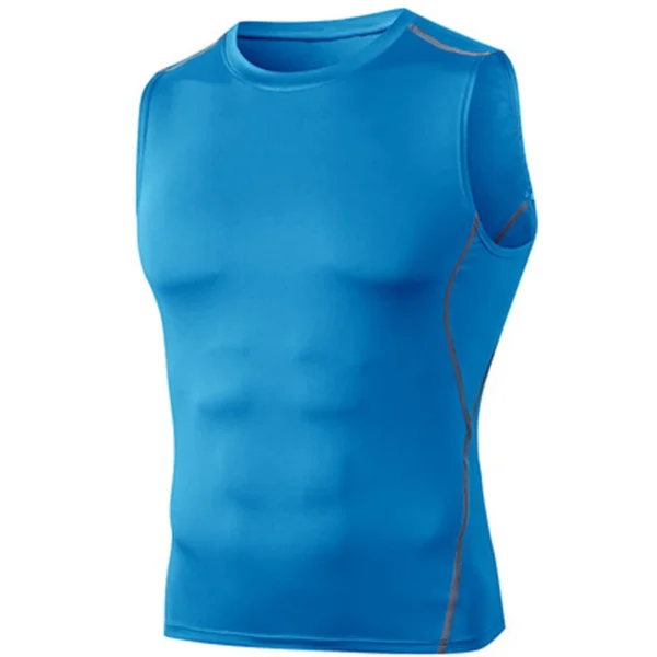 Men Quick Dry Running T-Shirts Compression Sleeveless Quick-drying Jersey training shirt Gym Mens Tank Top - Image 2