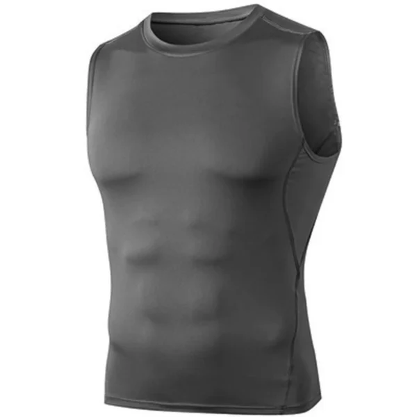 Men Quick Dry Running T-Shirts Compression Sleeveless Quick-drying Jersey training shirt Gym Mens Tank Top - Image 3