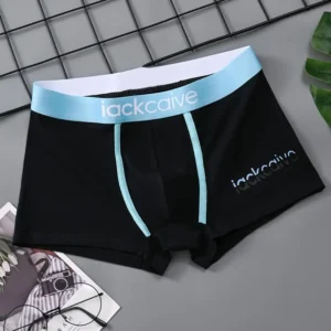 Men Boxer Briefs Patchwork Color Letter Print Wide Waistband Mid-rise Men Underwear Moisture-Wicking U-convex Sport Panties