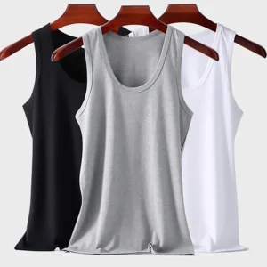 Four Seasons Men Pure Cotton Vest Youth Fit Sports Fitness Undershirts Middle-aged Casual Sleeveless Tank Top A-Shirt Underwear