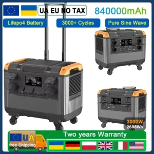 3000W Portable Power Station 2000W 1000W Solar Generator 600W LiFePo4 Batteries 220V Energy Storage Supply Camping Campervan RV