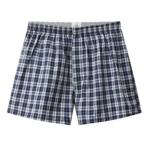 S-XL Mens Cotton Underwear Boxer Shorts Casual Plaid Elastic Waistband Button Mens Boxer Underwear Comfortable Shorts for Home