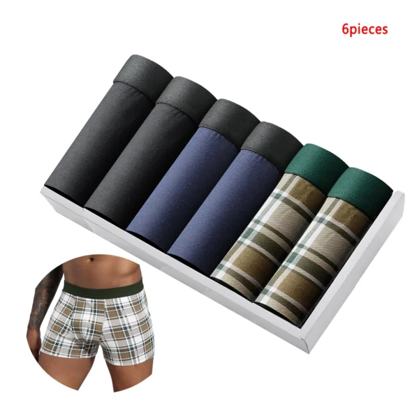 6pcs pack Black Boxer Shorts Men Underwear Soft Breathable Male Underpants for Men Homme Boxershorts Slips 2024 Panties - Image 3