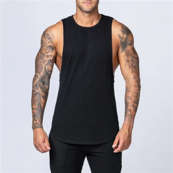 Men Cotton Sleeveless Shirt Casual Gym Tank Top Man Quick Dry Fitness Basketball Vest Bodybuilding Running t-Shirt Man Clothing