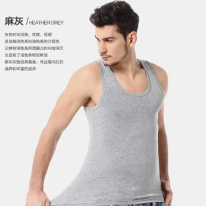 Four Seasons Men Pure Cotton Vest Youth Fit Sports Fitness Middle-aged Casual Sleeveless Top