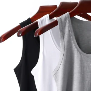 Four Seasons Men Pure Cotton Vest Youth Fit Sports Fitness Undershirts Middle-aged Casual Sleeveless Tank Top A-Shirt Underwear