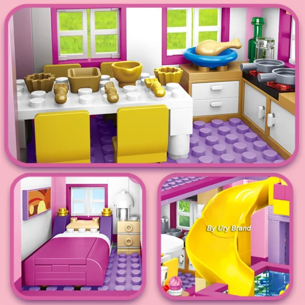 Friends City House Summer Holiday Villa Castle Building Blocks Sets Figures Swimming Pool DIY Toys for Kids Girls Christmas Gift - Image 3