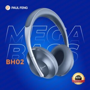 Paul Feng Mega Wireless Headphone | Foldable Bluetooth 5.0 Headset with AUX, Memory Card Support & 40mm Drivers