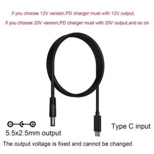 DC To Type C USB PD 9V 12V 15V 20V 5.5x2.1mm 2.5 Power Supply Cable For Wireless Router Laptop LED Strip Speaker CCTV Camera