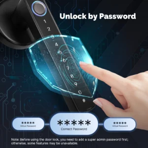 MOES Tuya Bluetooth Smart Fingerprint Door Handle Lock Electronic Password APP Remote Unlock Hotel Apartment Office Rental House