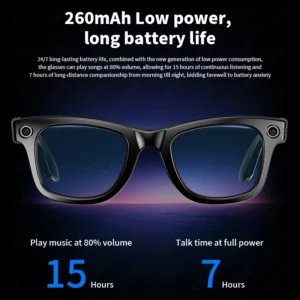 LIGE New Smart AI Camera Glasses Photo Recognition Voice Recording Wireless Bluetooth Call Sports Waterproof Anti-UV Sunglasses