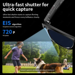 LIGE New Smart AI Camera Glasses Photo Recognition Voice Recording Wireless Bluetooth Call Sports Waterproof Anti-UV Sunglasses