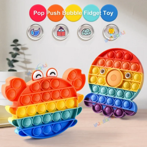 Rainbow Pop Push Bubblle Fidget Anti Stress Relief Toys for Adult Children Special Needs Sensory Toys Interactive Toys for Kids - Image 3