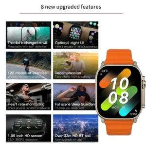 Smart Watch 2025 T800 Ultra 2 Compass Waterproof Men 49mm Series 8 For Apple Watch IWO Ultra 2 Smart watch
