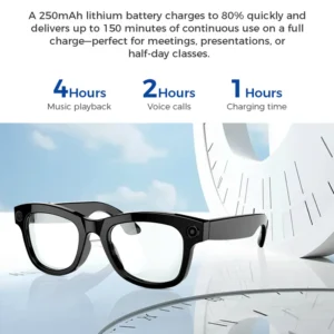 Intelligent Video Glasses Smart Voice Photo Video Recording Motorcycle Recorder Anti-blueLight/Sunglasses Goggles 500W HD Camera