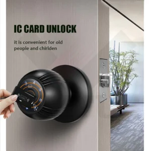 WAFU TUYA Smart Door Knob Lock Biometric Fingerprint Digital RFID Electronic Round Door Lock Keyless Entry Indoor Security Lock