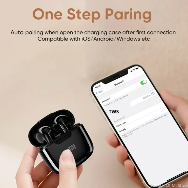 Xiaomi In Ear Headphones Wireless Bluetooth Earbuds 25Hrs Playtime USB C TWS Built in Noise Cancellation Mic with Charging Case - Image 4