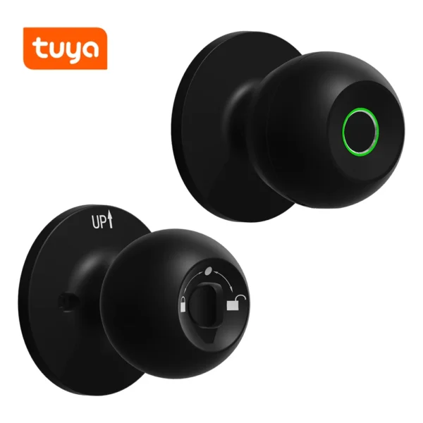 Smart Door Knob Fingerprint Door Lock Rechargeable Keyless Entry Door Lock with Keys TUYA App Control for Bedrooms Cloakroom - Image 2