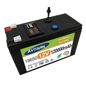 2025 Upgraded LiFePO4 Lithium Battery 12V 120Ah Portable Rechargeable Battery Built-in 5V 2.1A Usb Power Display Port Charging