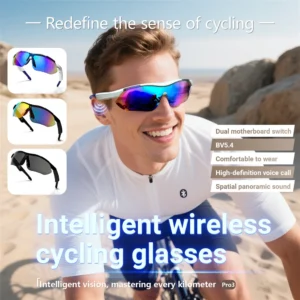 LIGE Polarized Bluetooth Sunglasses for Men Women Smart Glasses Call Music Speakers UV Outdoor Sports Sunglasses Cycling Glasses