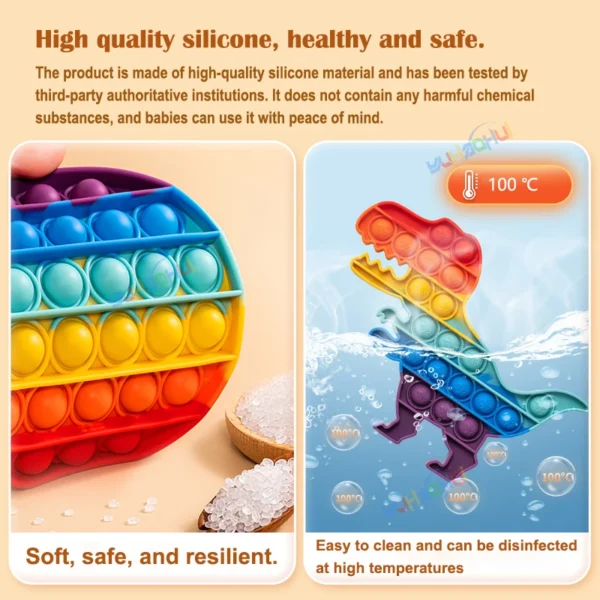 Rainbow Pop Push Bubblle Fidget Anti Stress Relief Toys for Adult Children Special Needs Sensory Toys Interactive Toys for Kids - Image 5