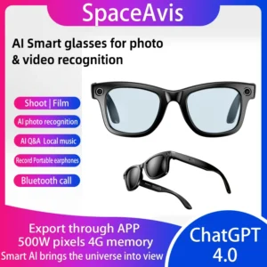 AI Smart Glasses with GPT4.0: Camera Sunglasses for Recording, Photos, Music, Calls, Real-Time Translation & Chat