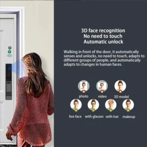 Tuya APP Facial Fingerprint Password With Camera Smart Door Lock Remote Voice Intercom Electronic Door Lock Fully Automatic