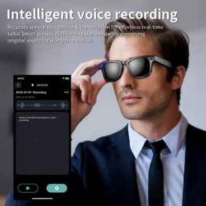 LIGE Camera Smart Music Glasses Make Receive Call Bluetooth Headset Recording Photo Recognition Anti Blue Light UV Sunglasses