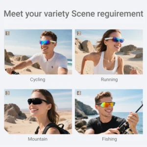 LIGE Polarized Bluetooth Sunglasses for Men Women Smart Glasses Call Music Speakers UV Outdoor Sports Sunglasses Cycling Glasses