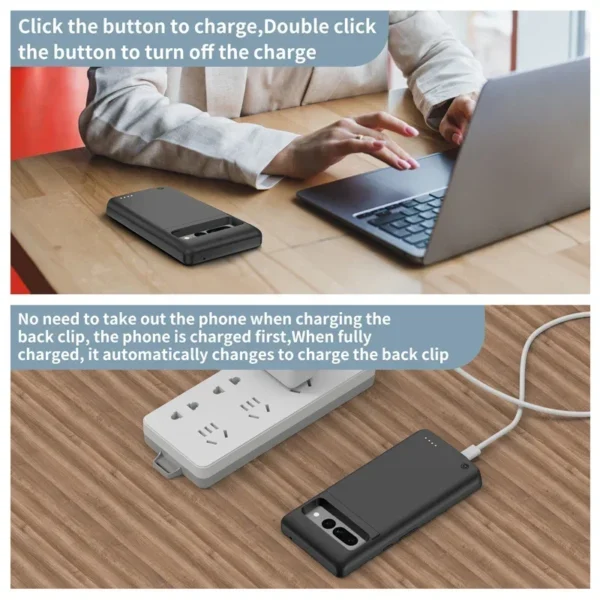 Charging Cover External Spare 10000mAh Battery For Google Pixel 7 Pro 6 Pro Smart Battery Charger Case Portable Power Bank - Image 3