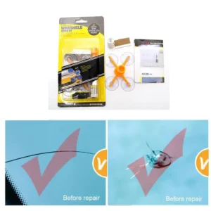 DIY Car Windshield Repair Tool DIY Window Repair Tools Windscreen Glass Scratch Crack Restore Window Screen resin+blade+strips