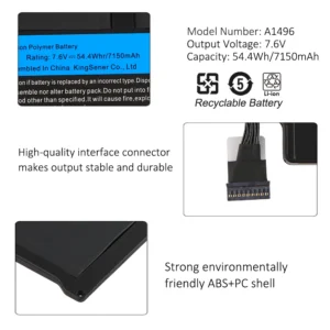 KingSener New Laptop Battery A1496 For Apple MacBook Air 13" A1466 2012/2013/2014/2015/2017 MD760LL/A MD761CH/A 7.6V 7150mAh