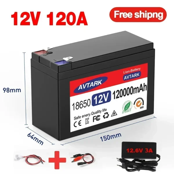 12V 120Ah LiFePO4 Li-ion rechargeable battery pack battery For Replacing Most of Backup Power Home Energy Storage