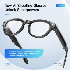 2025 New Camera Smart Glasses AI Voice Wireless Audio Portable Video Recording Light-sensitive Color Change Polarized Sunglasses