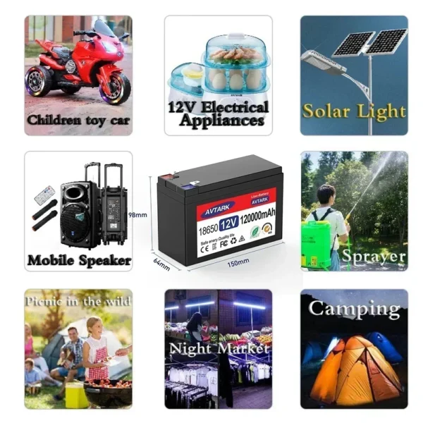 12V 120Ah LiFePO4 Li-ion rechargeable battery pack battery For Replacing Most of Backup Power Home Energy Storage - Image 6