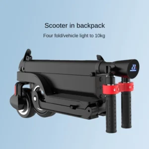 X6 Foldable Electric Scooter, Li-Ion Battery IP54 Waterproof, 5.5 Inch Tires, 15km Range, for Adults with Backpack, LED Lights