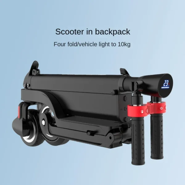 X6 Foldable Electric Scooter, Li-Ion Battery IP54 Waterproof, 5.5 Inch Tires, 15km Range, for Adults with Backpack, LED Lights - Image 2