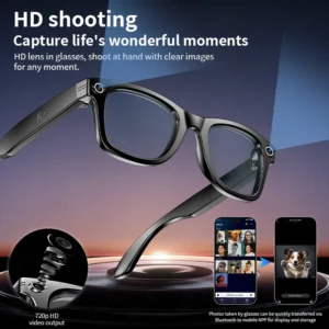 LIGE New Smart AI Camera Glasses Photo Recognition Voice Recording Wireless Bluetooth Call Sports Waterproof Anti-UV Sunglasses