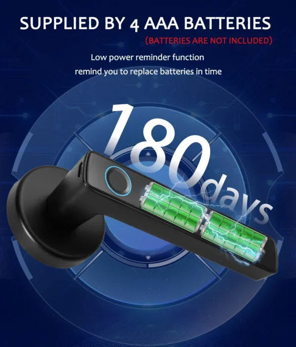 Tuya Smart Fingerprint Door Lock knob Bluetooth Wireless Digital Door Lock Keyless Entry Door Lock Home Security Remote Lock - Image 5