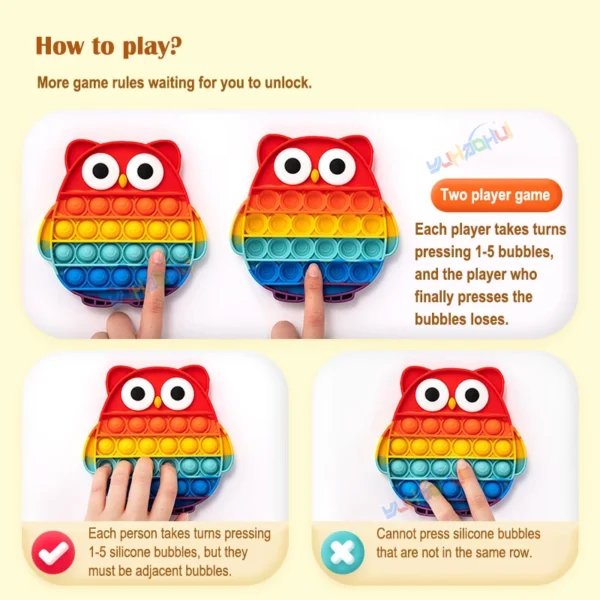 Rainbow Pop Push Bubblle Fidget Anti Stress Relief Toys for Adult Children Special Needs Sensory Toys Interactive Toys for Kids - Image 6