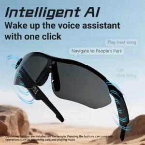LIGE Polarized Bluetooth Sunglasses for Men Women Smart Glasses Call Music Speakers UV Outdoor Sports Sunglasses Cycling Glasses
