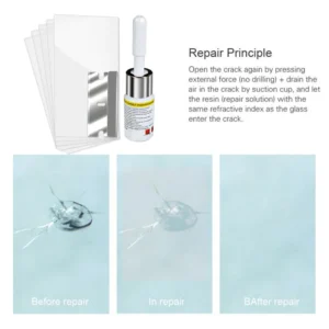 Car Window Repair Fluid Cracked Glass Scratch Repair Kit Windshield Repair Liquid for Car Auto Window Glasss Crack Restore Tool