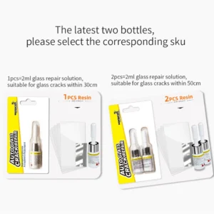 Car Window Repair Fluid Cracked Glass Scratch Repair Kit Windshield Repair Liquid for Car Auto Window Glasss Crack Restore Tool