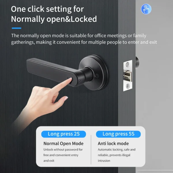 Q50 Waterproof Tuya Smart Fingerprint Door Lock knob Bluetooth RFID Card Digital Door Lock Keyless Entry Door Lock Remote Lock - Image 4