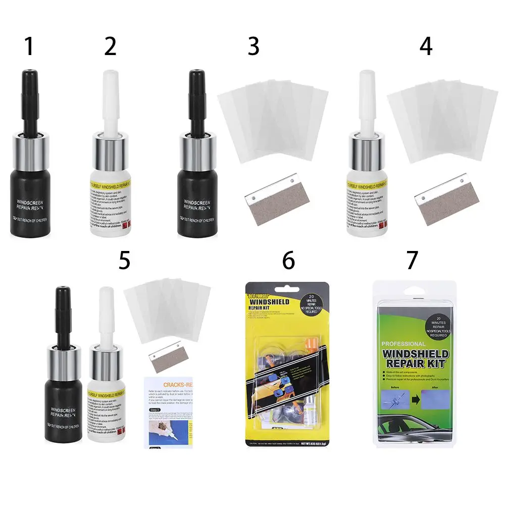 DIY Tool Kit Windshield Auto Glass Glue Fix Cracked Glasses Car Window Repair Windscreen Scratch - Image 6