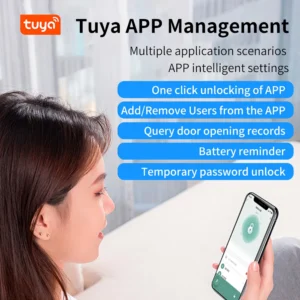 Q50 Waterproof Tuya Smart Fingerprint Door Lock knob Bluetooth RFID Card Digital Door Lock Keyless Entry Door Lock Remote Lock